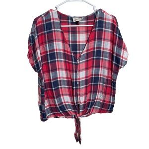 Universal Thread Red and Blue Plaid Button-Down Shirt